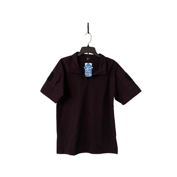 MAGCOMSEN Men Tactical Military Security Shirt Sm Black 1/4 Zip Short Sleeve New - Picture 1 of 4